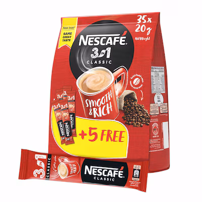 Nescafe Classic Instant Coffee 3in1, 20g Pack of 35